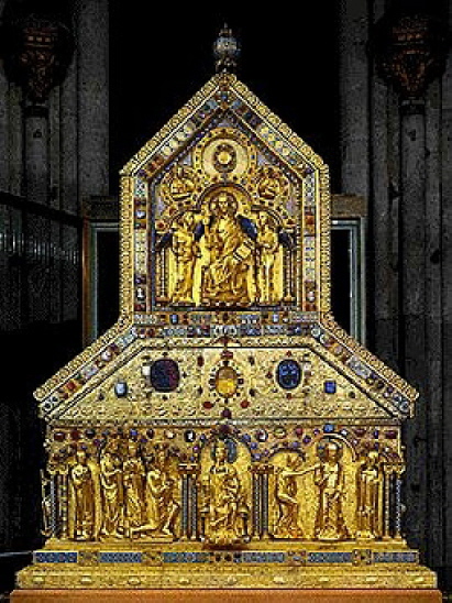 Dreik&ouml;nigsschrein in mittelalterlicher Goldschmiedekunst